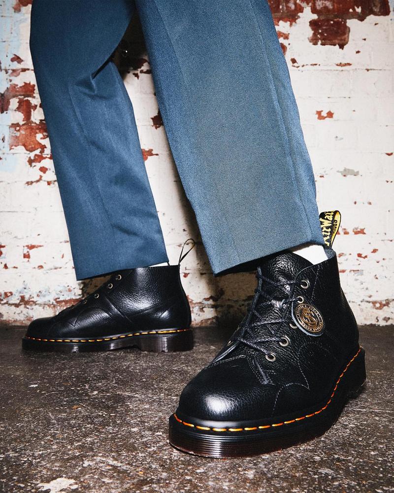 Dr Martens Church Buckingham Leren Apenlaarzen Heren Zwart | NL 263PJJ